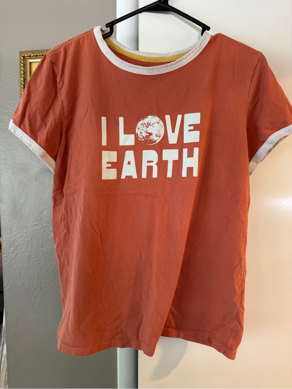 I Love Earth Graphic Patagonia Tee with White Trim L